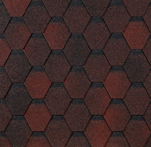 Гибкая черепица EURASIA Docke, Коллекция ШЕСТИГРАННИК Красный купить в Ростове-на-Дону