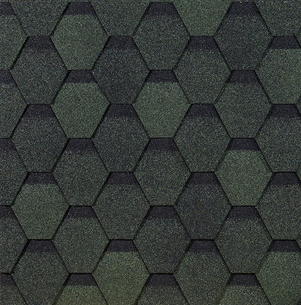 Гибкая черепица EURASIA Docke, Коллекция ШЕСТИГРАННИК Зелёный купить в Ростове-на-Дону