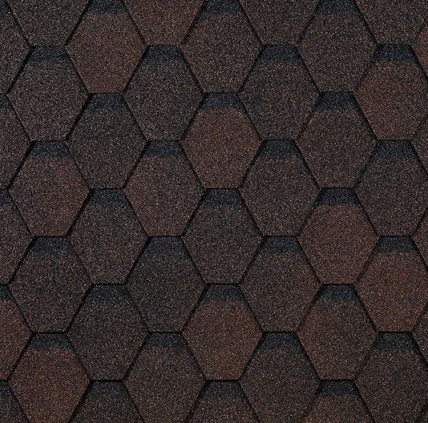 Гибкая черепица EURASIA Docke, Коллекция ШЕСТИГРАННИК Коричневый купить в Ростове-на-Дону