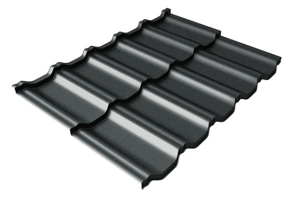 Металлочерепица модульная Квинта Uno Grand Line c 3D резом 0,5 GreenСoat Pural Matt RR2Н3 (RAL 7016 антрацитово-серый) купить в Ростове-на-Дону