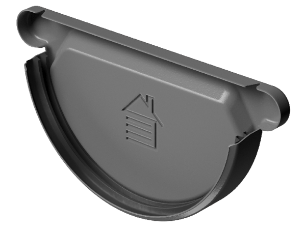 Заглушка желоба D125 Döcke STAL PREMIUM Графит, (RAL 7024) купить в Ростове-на-Дону