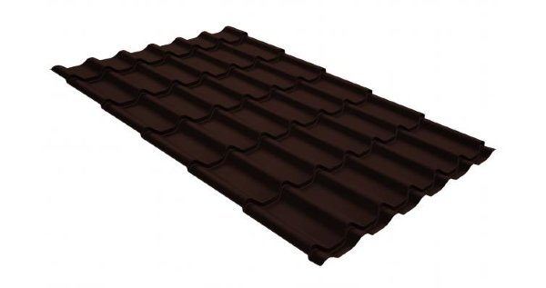 Металлочерепица классик GL 0,5 GreenCoat Pural RR 887 шоколадно-коричневый (RAL 8017 шоколад) купить в Ростове-на-Дону