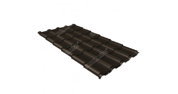 Металлочерепица камея GL 0,5 GreenCoat Pural RR 32 темно-коричневый (RAL 8019 серо-коричневый) купить в Ростове-на-Дону