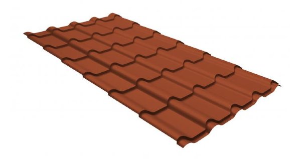 Металлочерепица камея GL 0,5 GreenCoat Pural RR 750 кирпично-красный (RAL 8004 терракота) купить в Ростове-на-Дону