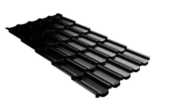 Металлочерепица квинта плюс с 3D резом 0,5 GreenСoat Pural Matt RR 33 черный (RAL 9005 черный) купить в Ростове-на-Дону