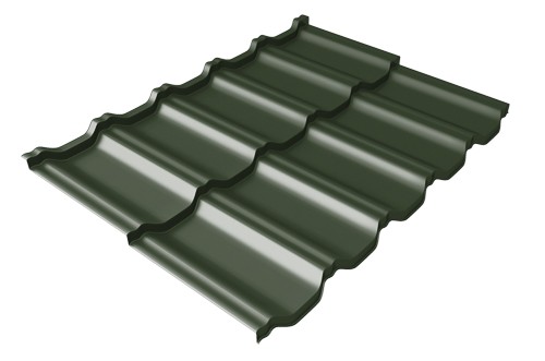 Металлочерепица модульная Квинта Uno Grand Line c 3D резом 0,5 GreenСoat Pural Matt RR 11 темно-зеленый (RAL 6020 хромовая зелень) купить в Ростове-на-Дону