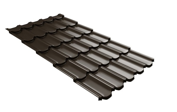 Металлочерепица квинта плюс с 3D резом 0,5 GreenСoat Pural RR 32 темно-коричневый (RAL 8019 серо-коричневый) купить в Ростове-на-Дону