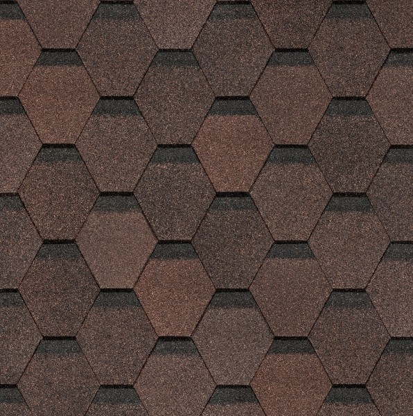 Гибкая черепица Docke, коллекция Шестигранник Коричневый купить в Ростове-на-Дону