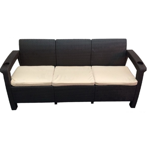 Трёхместный диван  Yalta Sofa 3 Seat венге купить в Ростове-на-Дону
