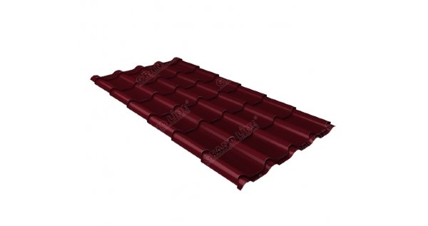 Металлочерепица камея 0,5 Satin RAL 3005 красное вино купить в Ростове-на-Дону