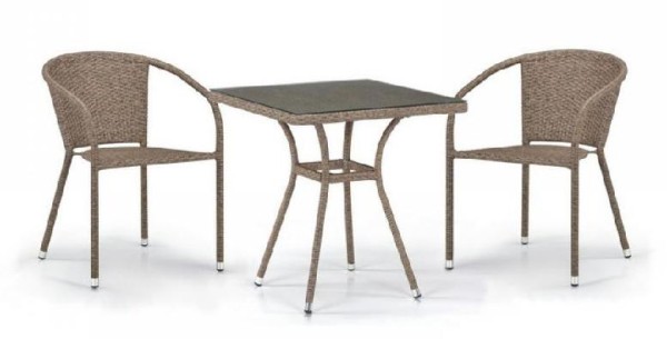 Комплект плетеной мебели AFINA из иск. ротанга T282BNT/Y137C-W56 Light Brown 2Pcs купить в Ростове-на-Дону