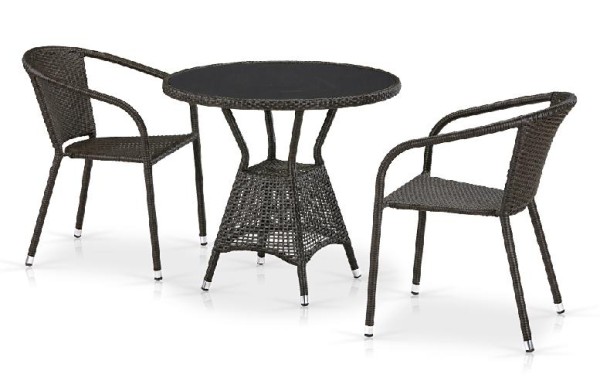 Комплект плетеной мебели AFINA из иск. ротанга T707ANS/Y137C-W53 Brown 2Pcs купить в Ростове-на-Дону