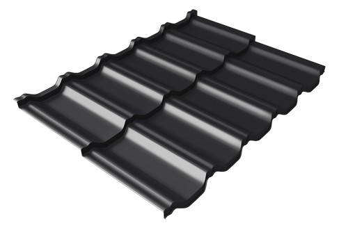 Металлочерепица модульная Квинта Uno Grand Line c 3D резом 0,5 Satin Мatt RAL 9005 черный купить в Ростове-на-Дону