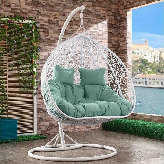 Кресло Подвесное из искусственного ротанга AFM-109A White/Green купить в Ростове-на-Дону