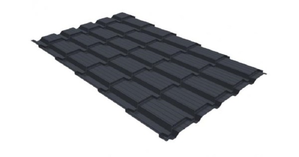 Металлочерепица GL квадро профи 0,5 GreenCoat Pural RR 23 темно-серый (RAL 7024) мокрый асфальт купить в Ростове-на-Дону