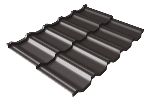 Металлочерепица модульная Квинта Uno Grand Line c 3D резом 0,5 Satin RR 32 темно-коричневый купить в Ростове-на-Дону