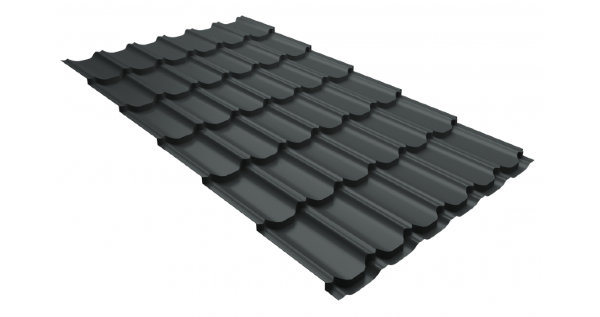 Металлочерепица квинта плюс 0,5 GreenCoat Pural Matt RR 23 темно-серый (RAL 7024 мокрый асфальт) купить в Ростове-на-Дону
