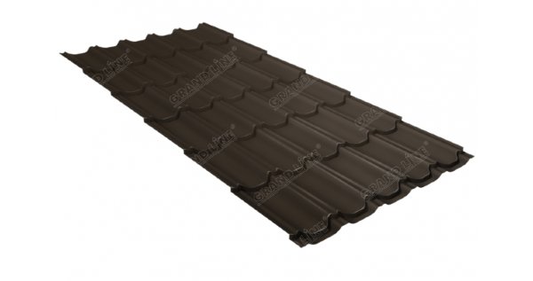 Металлочерепица квинта плюс 0,5 GreenCoat Pural Matt RR 32 темно-коричневый (RAL 8019 серо-коричневый) купить в Ростове-на-Дону